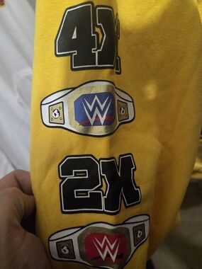 Becky Lynch WWE Yellow Graphic Tee with Championship Belt Prints